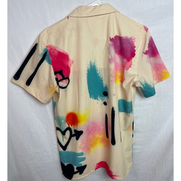 PACSUN Graffiti Button Up Shirt [MEN'S SIZE SMALL] - Picture 2 of 2